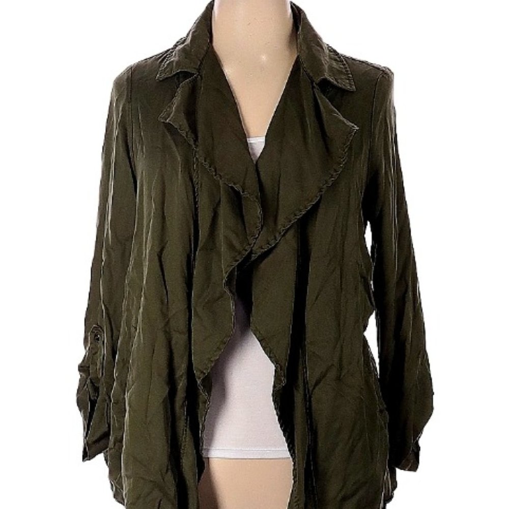 Peck & Peck Solid Green Jacket